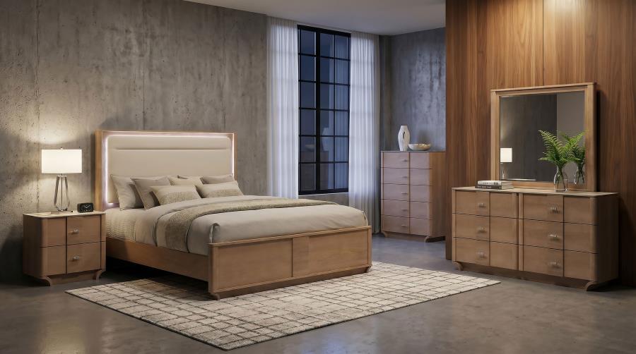 Modal Additional Images for Leanne 5-drawer Sinter Stone Top Chest of Drawers Light Oak