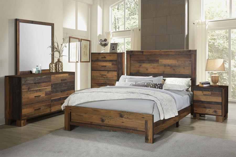 (image for) Sidney 4-piece Eastern King Bedroom Set Rustic Pine - Click Image to Close