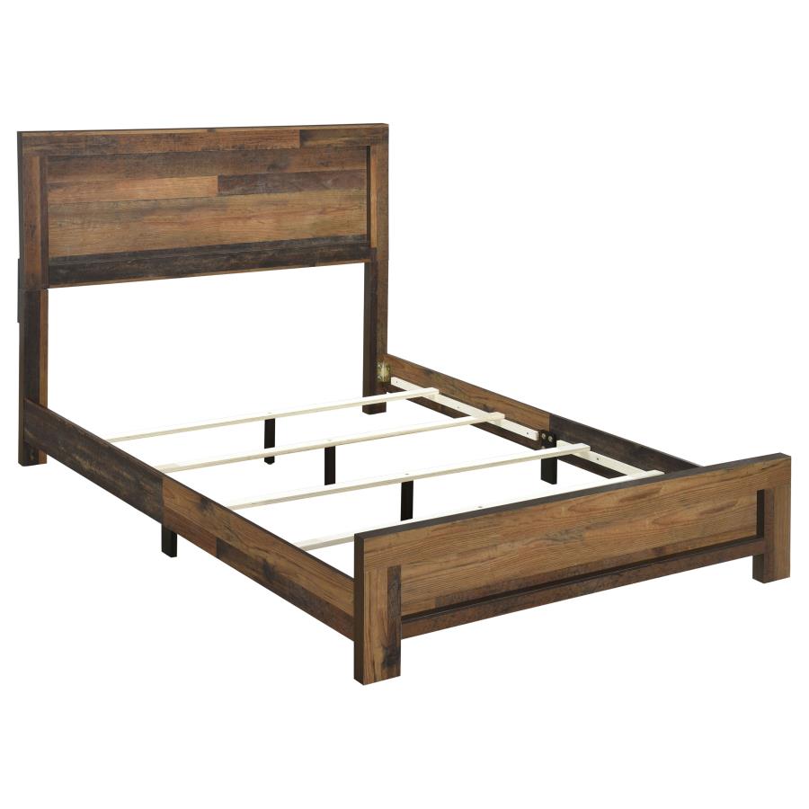 (image for) Sidney Wood Eastern King Panel Bed Rustic Pine - Click Image to Close