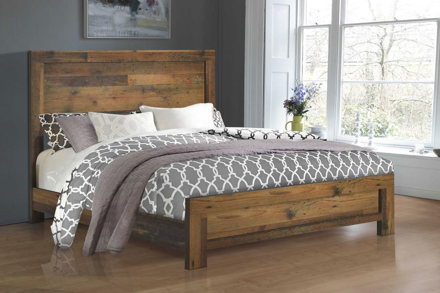 (image for) Sidney Wood Queen Panel Bed Rustic Pine