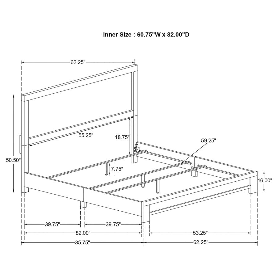 (image for) Sidney Wood Queen Panel Bed Rustic Pine