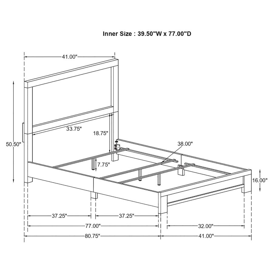 (image for) Sidney Wood Twin Panel Bed Rustic Pine