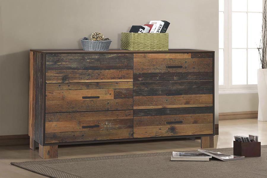 (image for) Sidney 6-drawer Dresser Rustic Pine