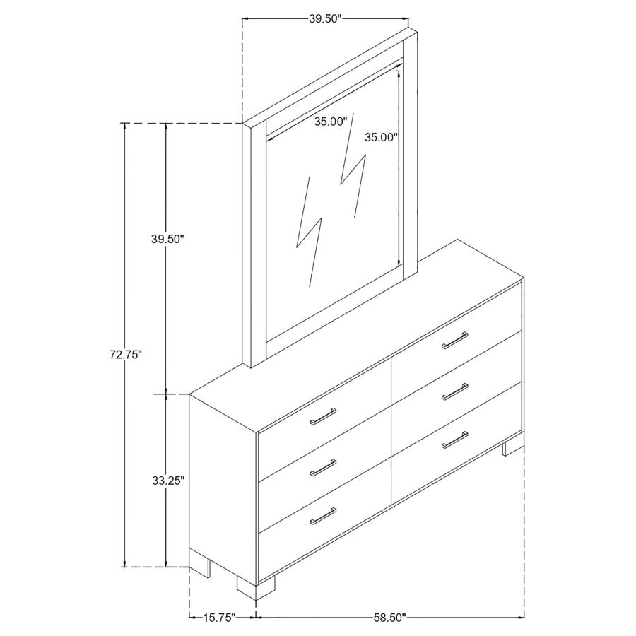 (image for) Sidney 6-drawer Dresser with Mirror Rustic Pine