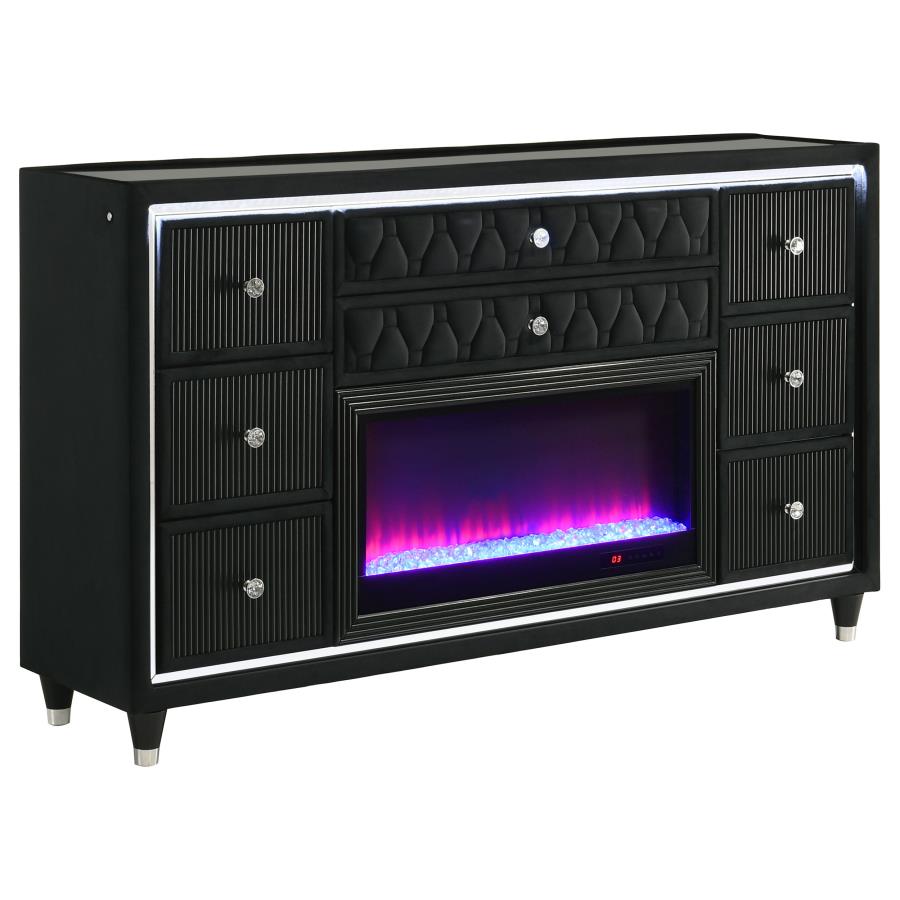 Lorient 4-piece Eastern King Bedroom Set Black