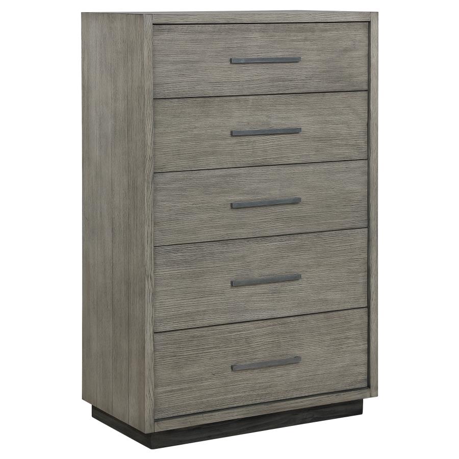 (image for) Derbyshire 5-drawer Bedroom Chest Grey Oak