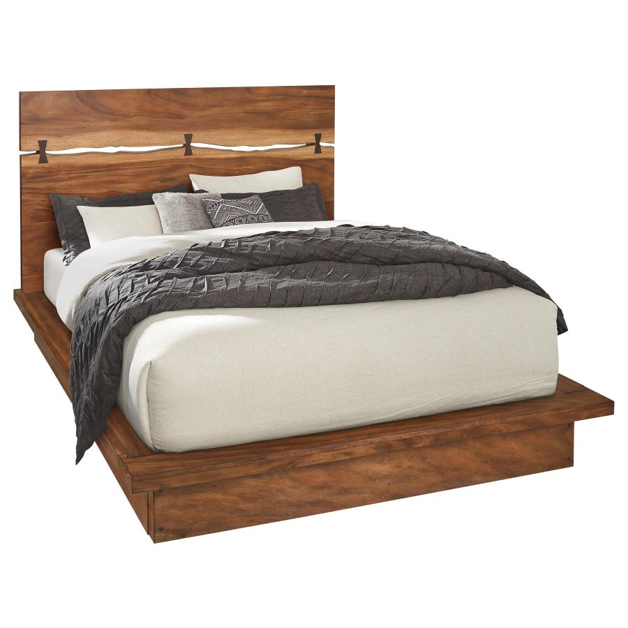 (image for) Winslow Wood Eastern King Panel Bed Smokey Walnut