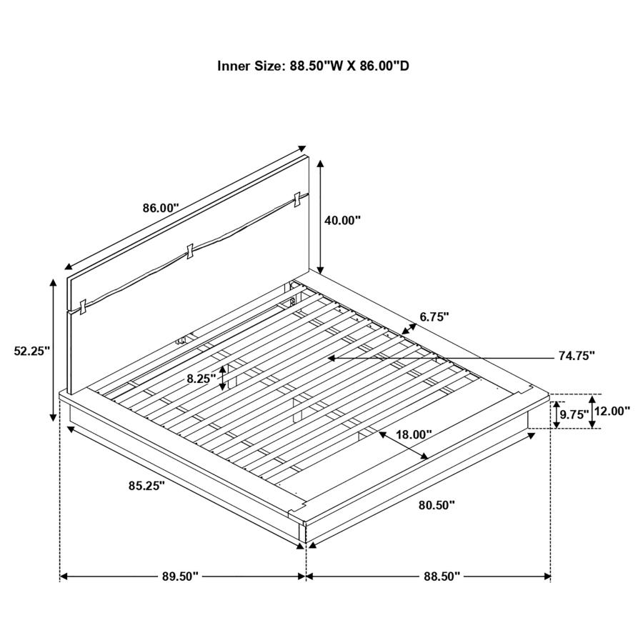 (image for) Winslow Wood Eastern King Panel Bed Smokey Walnut