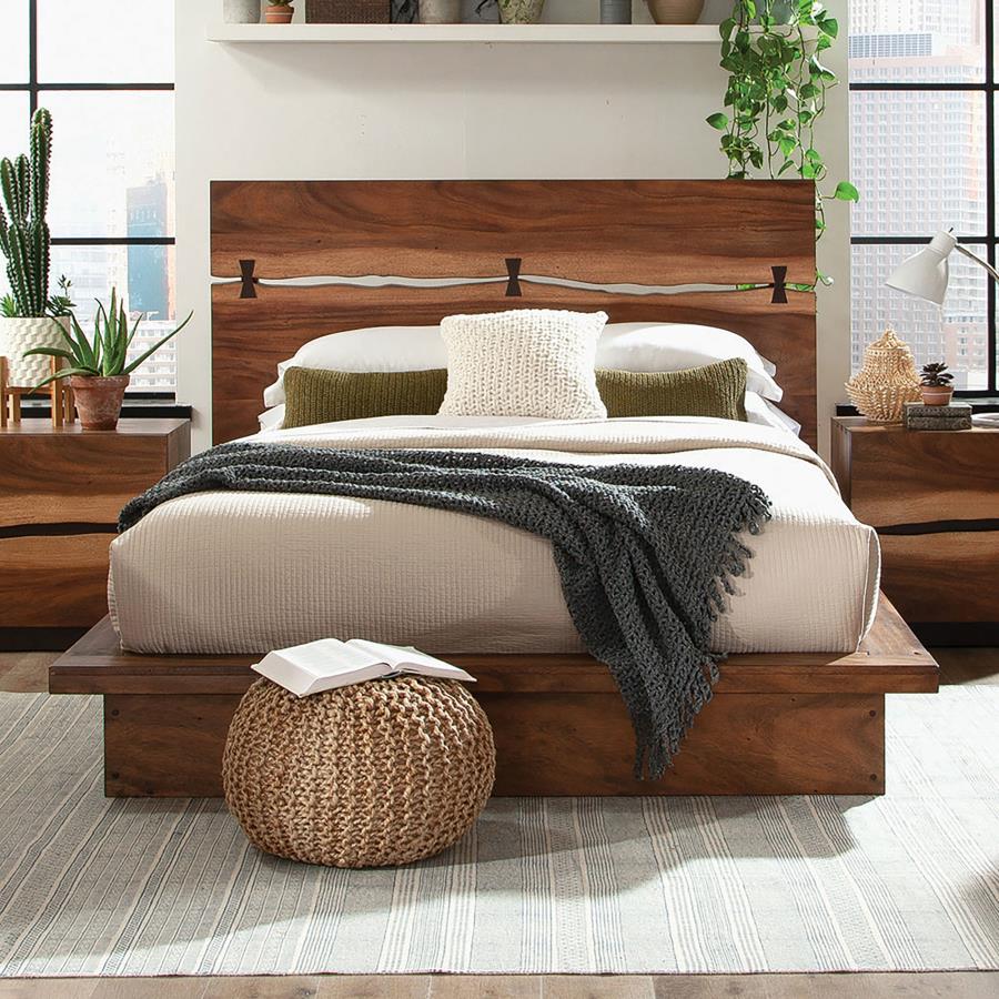 (image for) Winslow Wood California King Panel Bed Smokey Walnut