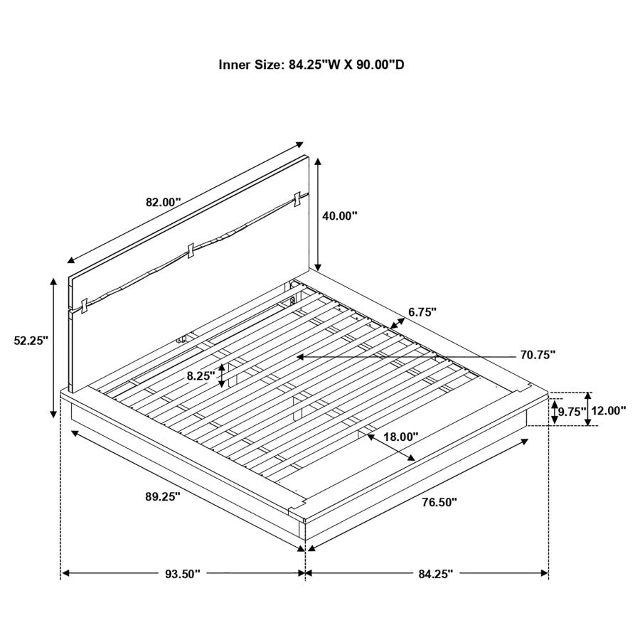 (image for) Winslow Wood California King Panel Bed Smokey Walnut