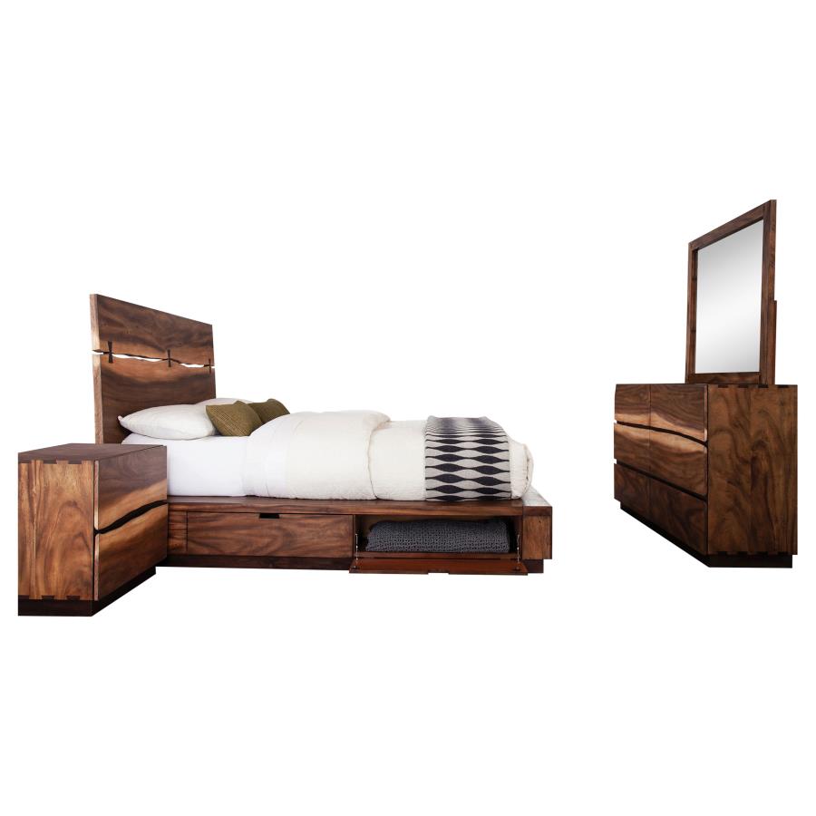 (image for) Winslow 4-piece Eastern King Bedroom Set Smokey Walnut