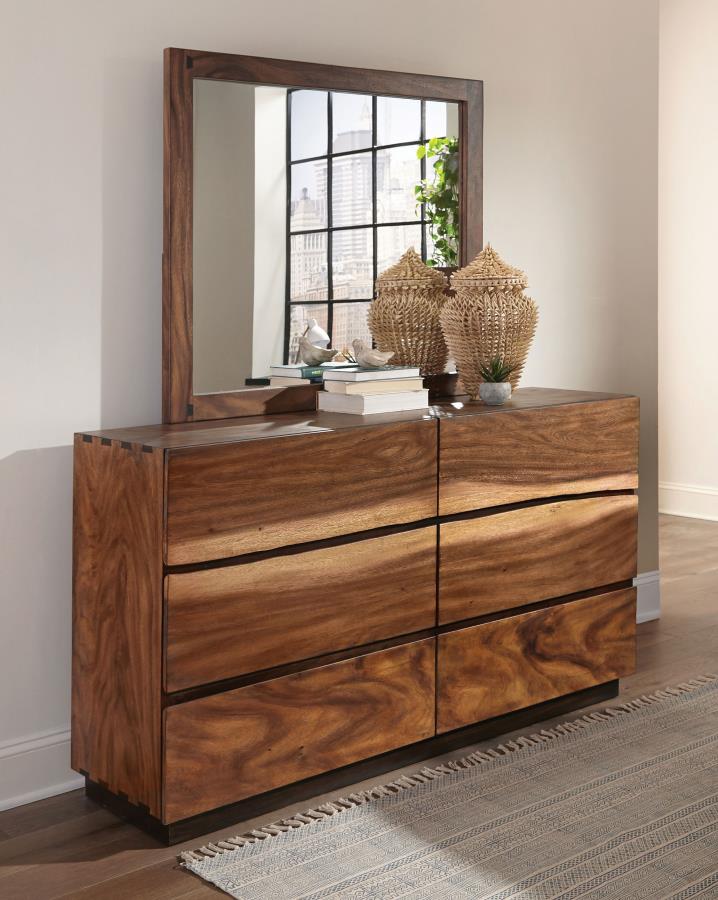 (image for) Winslow 6-drawer Dresser with Mirror Smokey Walnut