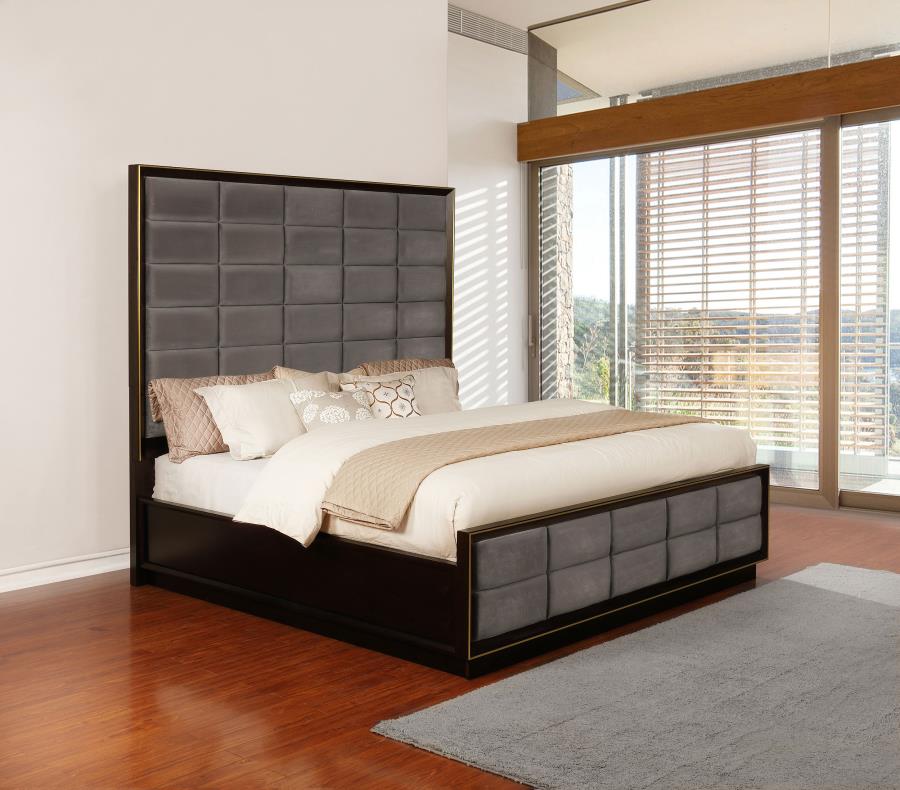 (image for) Durango Wood Eastern King Panel Bed Smoked Peppercorn