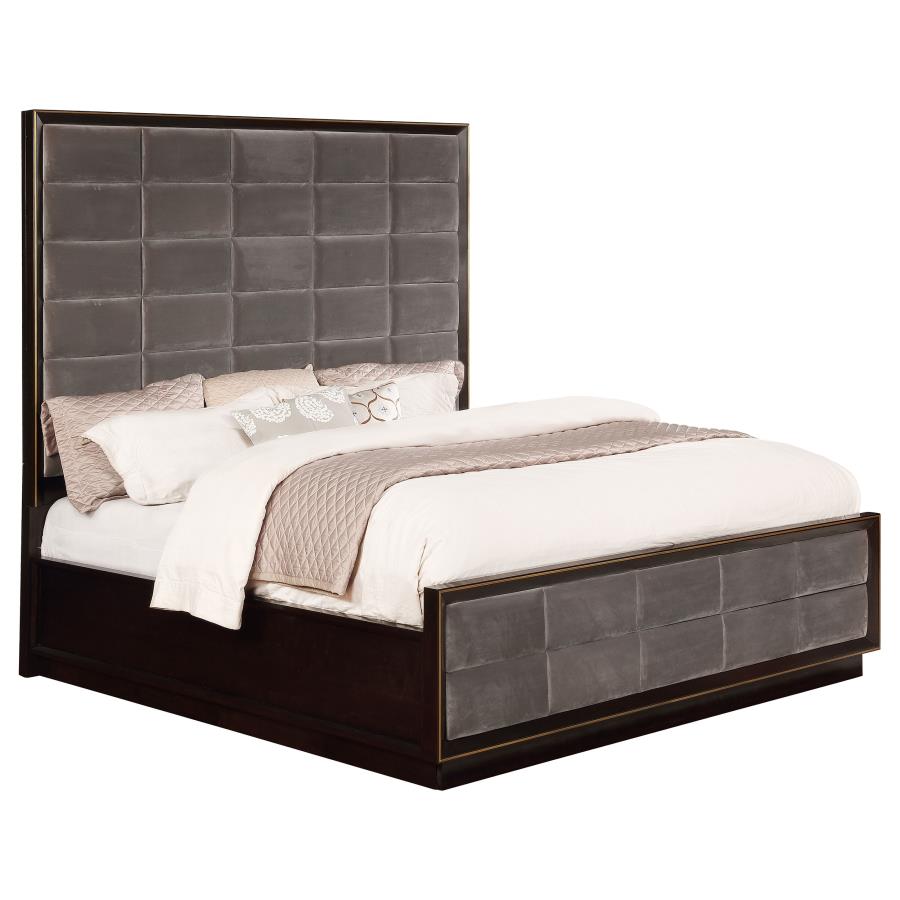 (image for) Durango Wood Eastern King Panel Bed Smoked Peppercorn