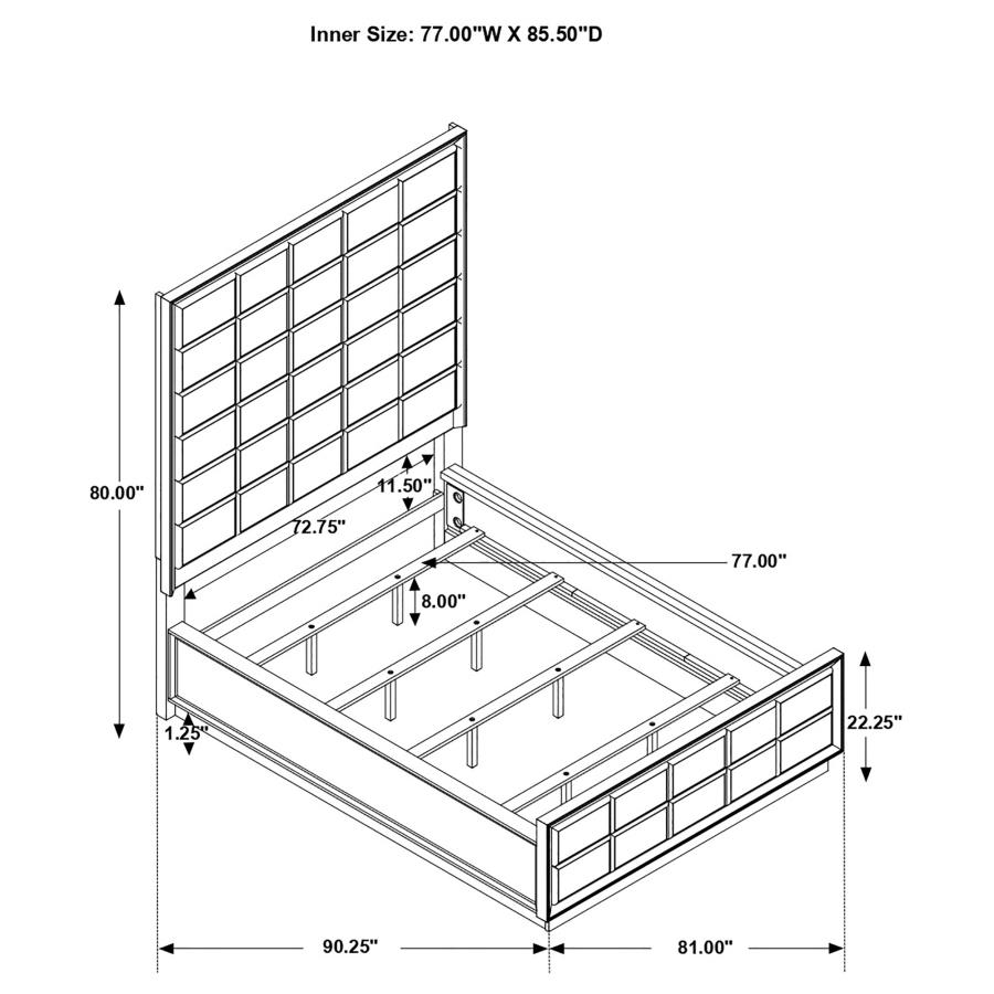 (image for) Durango Wood California King Panel Bed Smoked Peppercorn