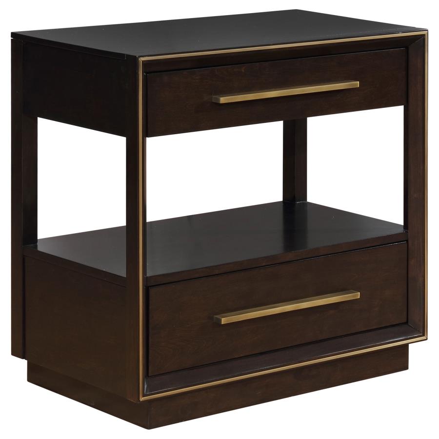 (image for) Durango 2-drawer Nightstand Smoked Peppercorn - Click Image to Close