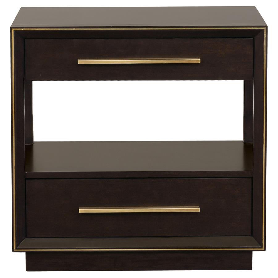 (image for) Durango 2-drawer Nightstand Smoked Peppercorn