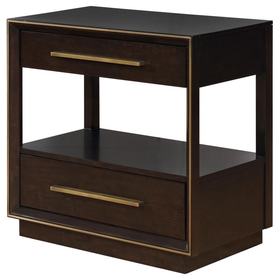 (image for) Durango 2-drawer Nightstand Smoked Peppercorn