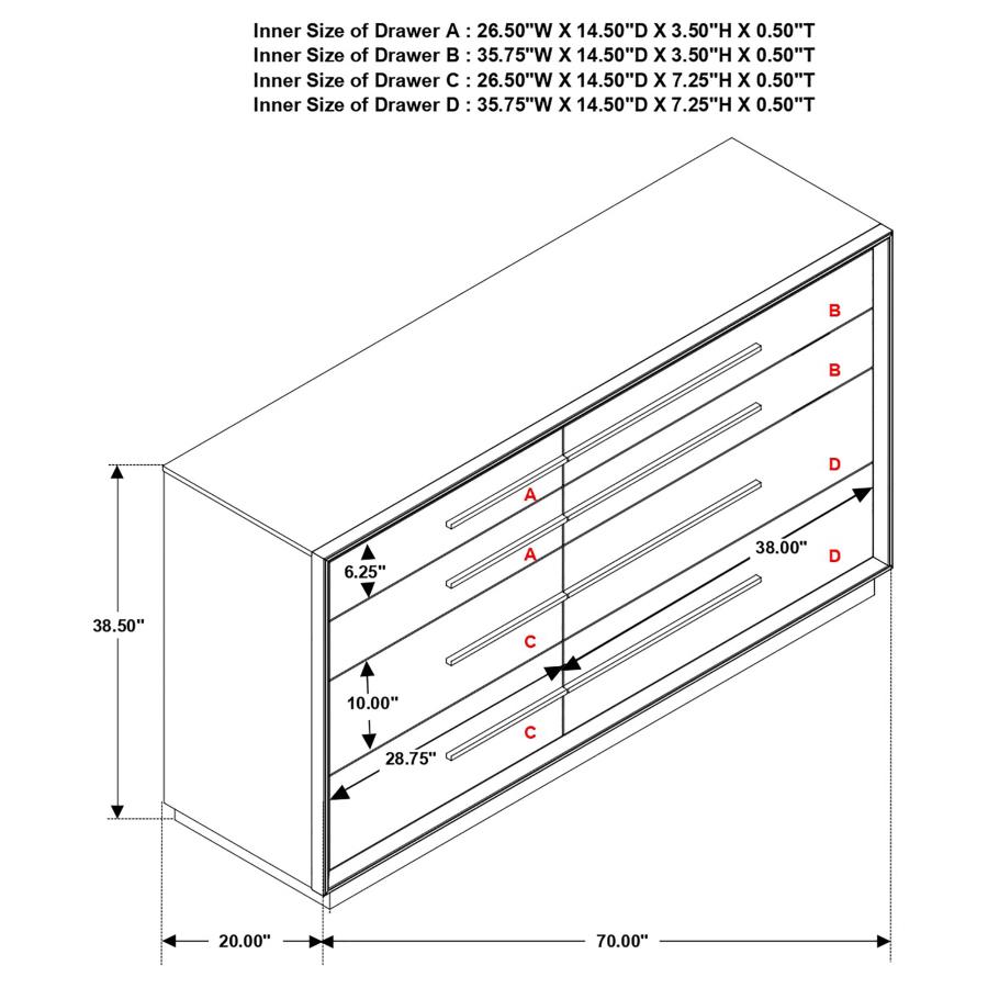 (image for) Durango 8-drawer Dresser Smoked Peppercorn