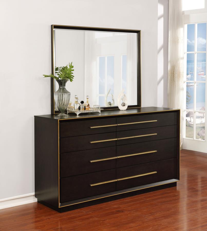 (image for) Durango 8-drawer Dresser with Mirror Smoked Peppercorn