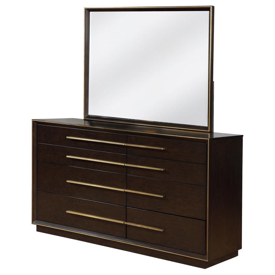 (image for) Durango 8-drawer Dresser with Mirror Smoked Peppercorn