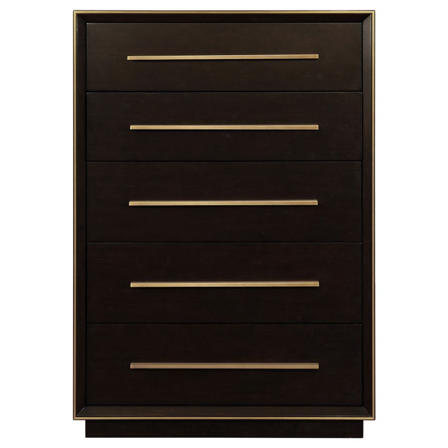 (image for) Durango 5-drawer Bedroom Chest Smoked Peppercorn