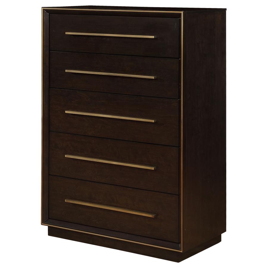 (image for) Durango 5-drawer Bedroom Chest Smoked Peppercorn