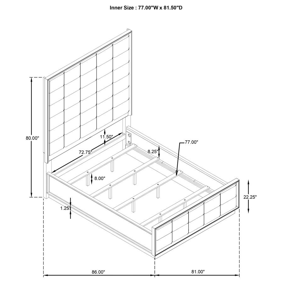 (image for) Durango 77-inch Eastern King Panel Bed Washed Oak