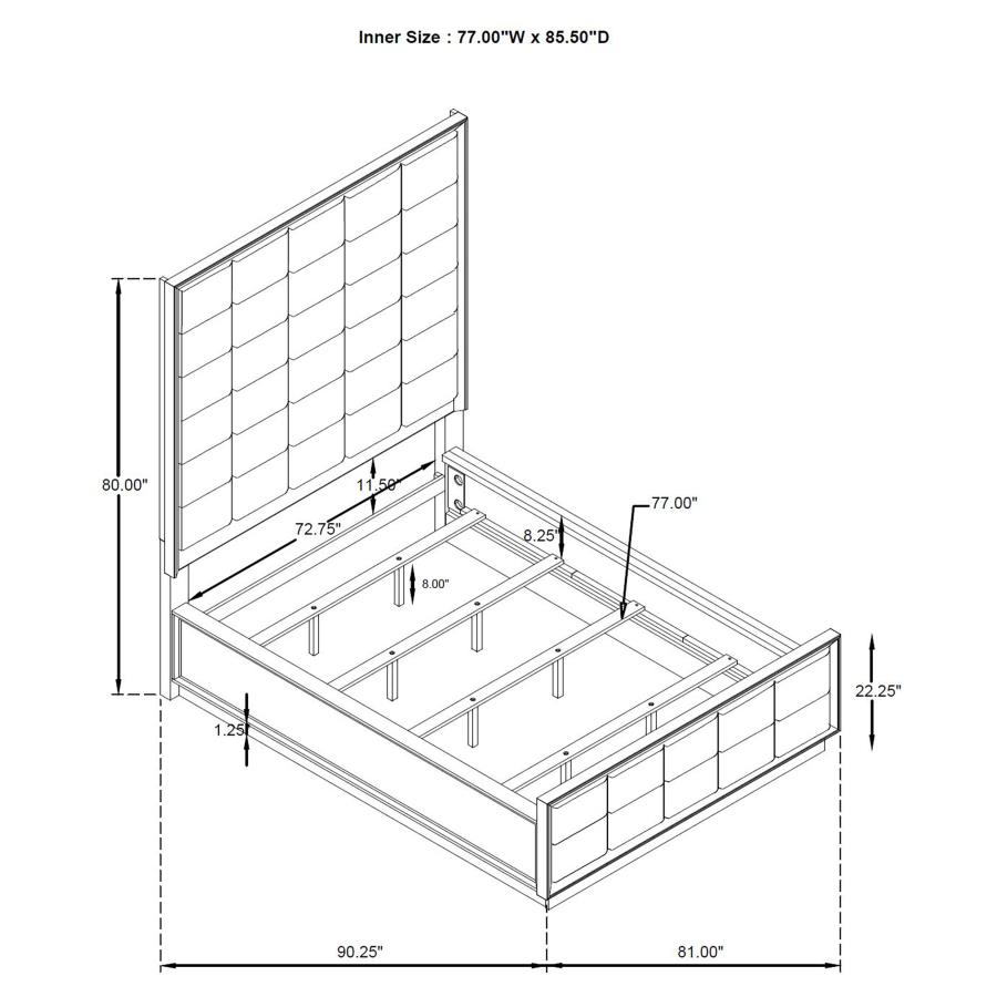 (image for) Durango 77-inch California King Panel Bed Washed Oak