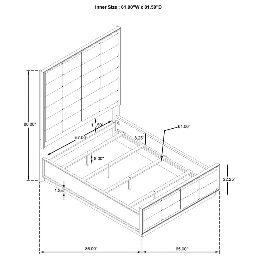 (image for) Durango 5-piece Queen Bedroom Set Washed Oak