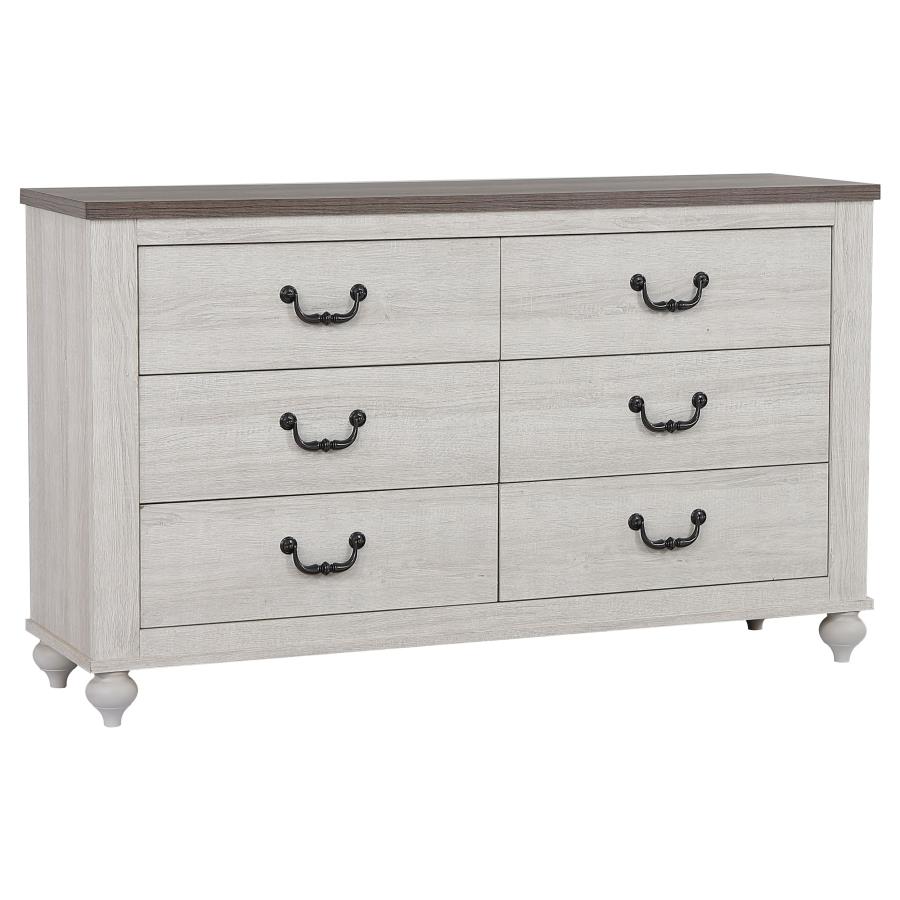 (image for) Stillwood 6-drawer Dresser Vintage Linen - Click Image to Close