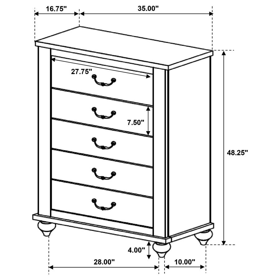 (image for) Stillwood 5-drawer Bedroom Chest Vintage Linen