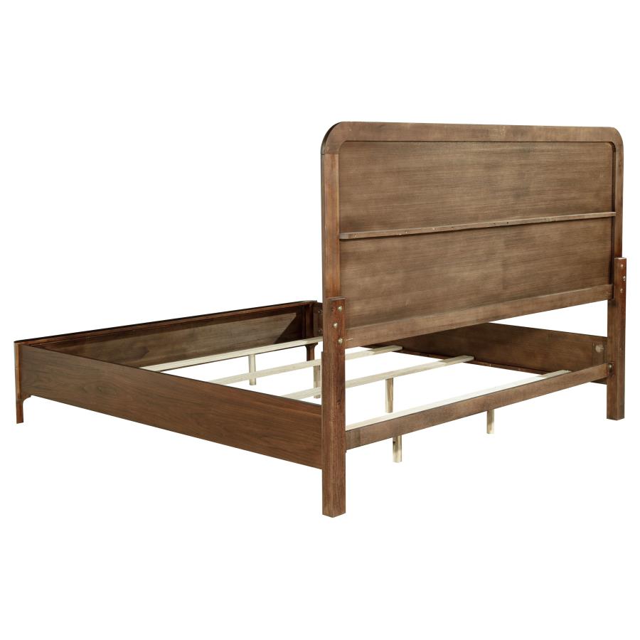 (image for) Maderia 57-inch Upholstered California King Panel Bed Walnut