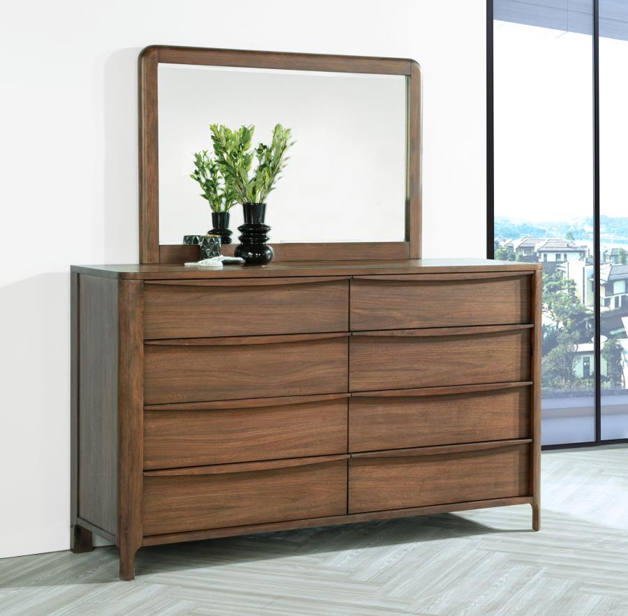 (image for) Maderia 8-drawer Dresser and Mirror Walnut