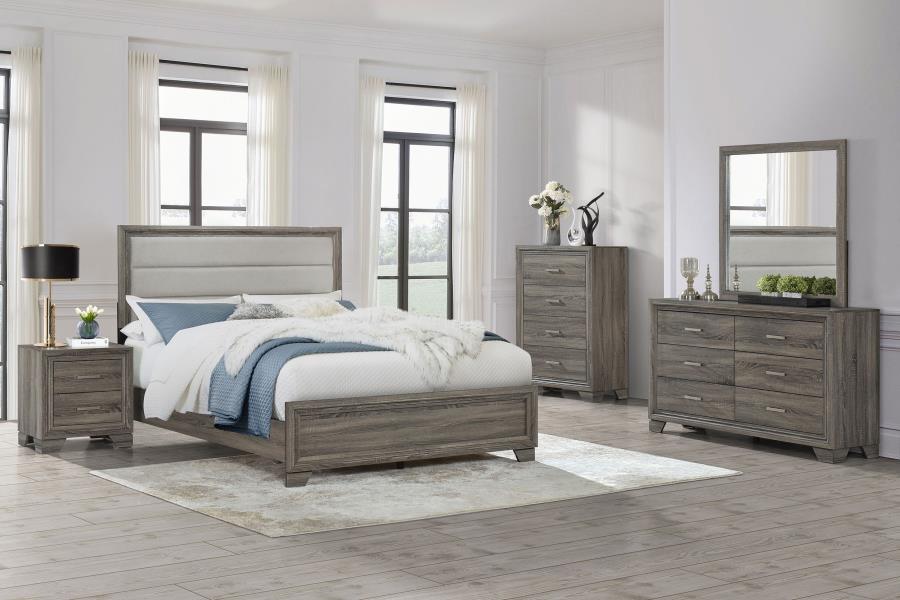 (image for) Wright 5-piece Eastern King Bedroom Set Brown Oak