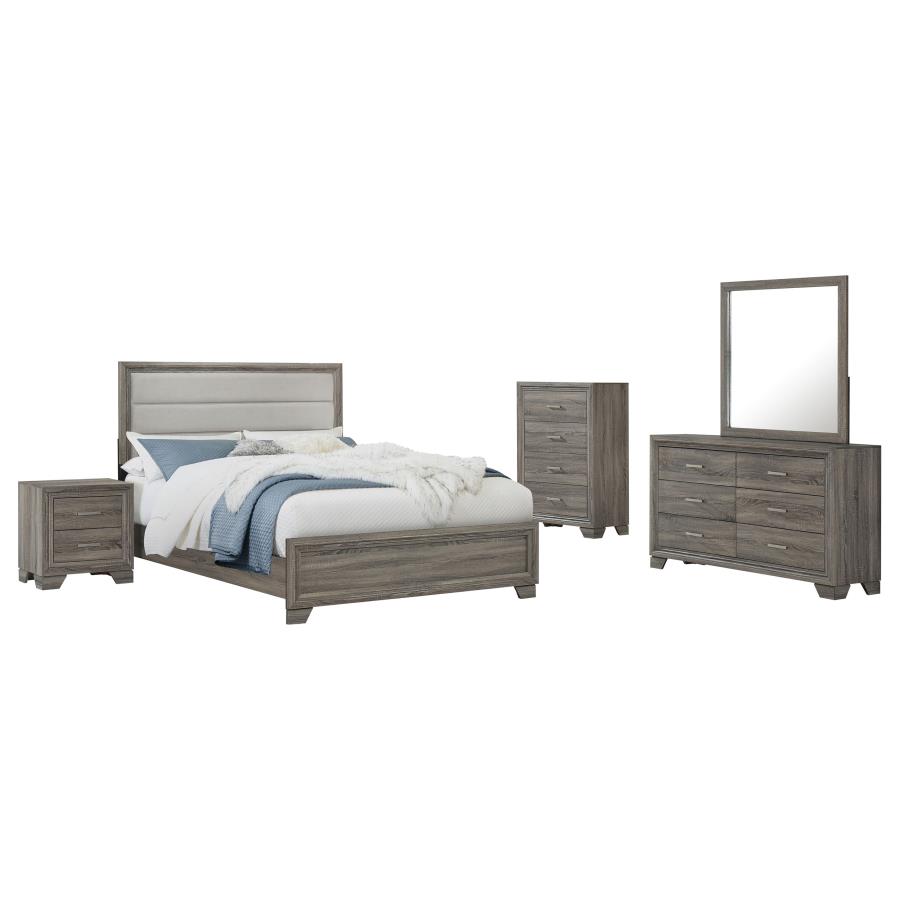 (image for) Wright 5-piece Eastern King Bedroom Set Brown Oak