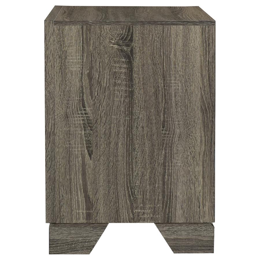 (image for) Wright 2-drawer Nightstand Bedside Table Brown Oak