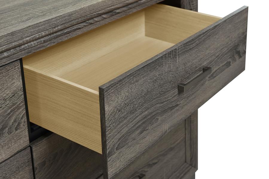 (image for) Wright 6-drawer Dresser and Mirror Brown Oak