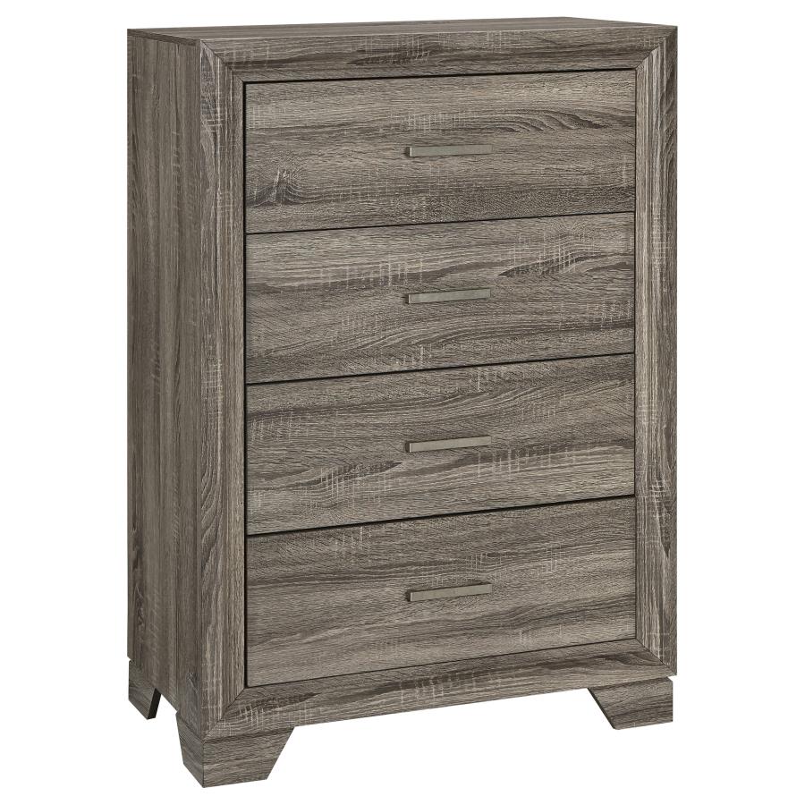 (image for) Wright 4-drawer Chest of Drawers Brown Oak - Click Image to Close