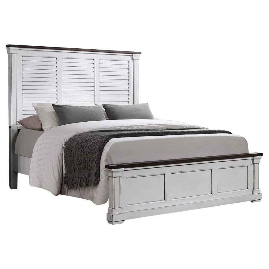 (image for) Hillcrest 4-piece Eastern King Bedroom Set Distressed White