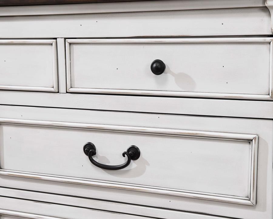 (image for) Hillcrest 9-drawer Dresser with Mirror Distressed White