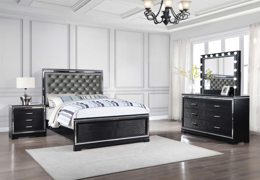 (image for) Cappola 4-piece California King Bedroom Set Black - Click Image to Close