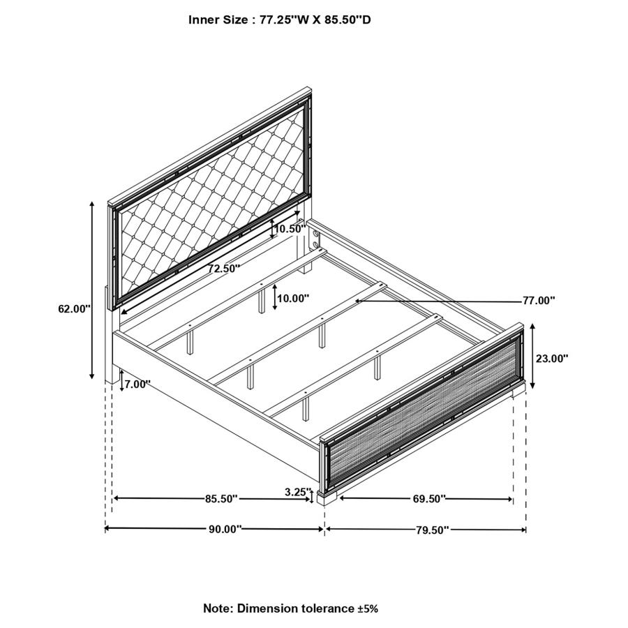 (image for) Cappola Wood California King Panel Bed Black