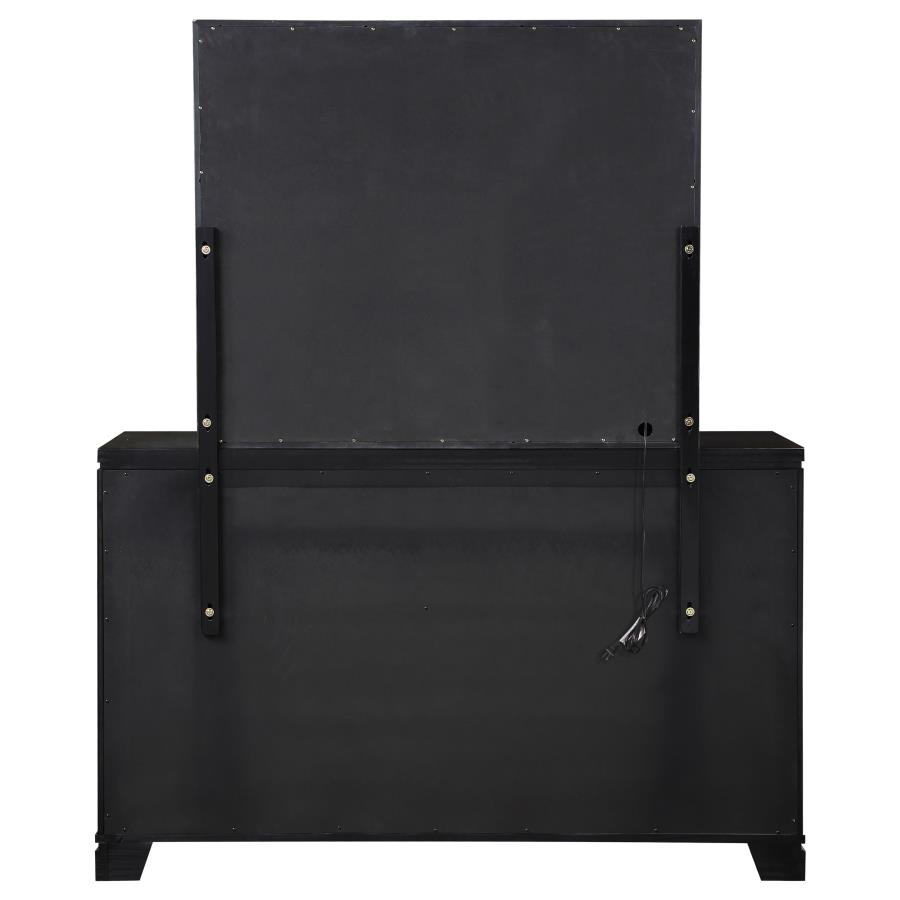 (image for) Cappola 6-drawer Dresser with Mirror Black