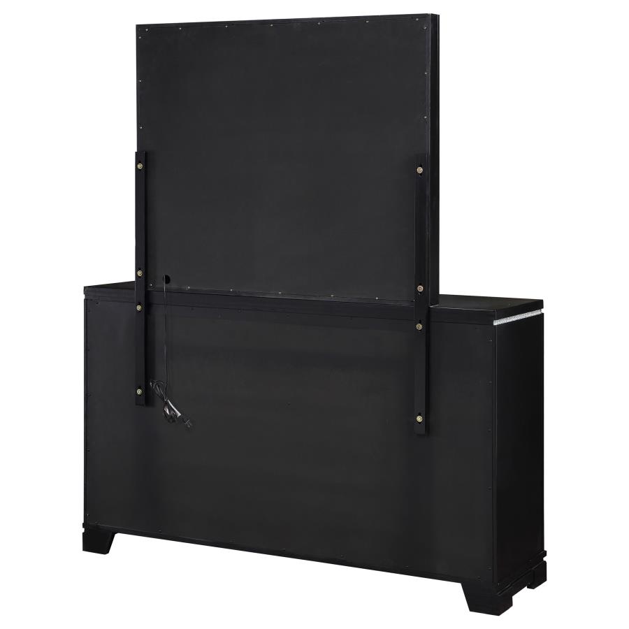 (image for) Cappola 6-drawer Dresser with Mirror Black