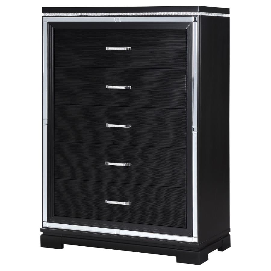 (image for) Cappola 5-drawer Bedroom Chest Black