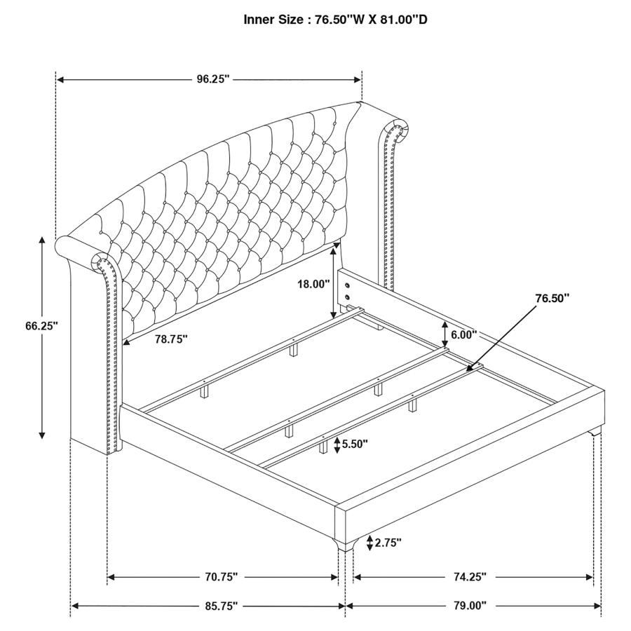 (image for) Melody 4-piece Eastern King Bedroom Set Grey