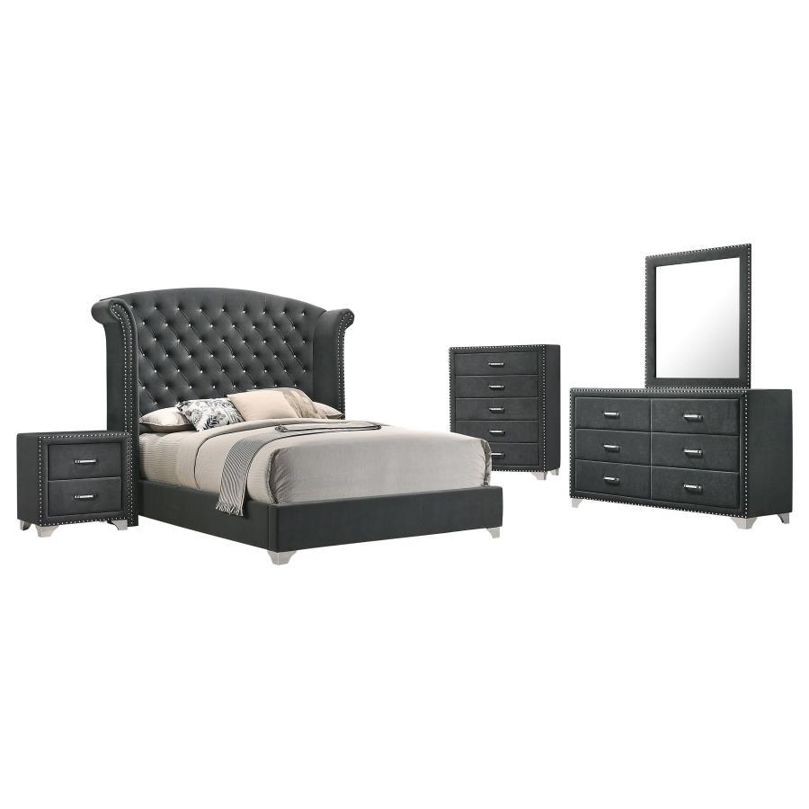 (image for) Melody 5-piece California King Bedroom Set Grey - Click Image to Close