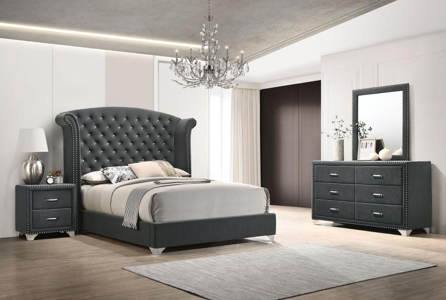 (image for) Melody 4-piece Queen Bedroom Set Grey