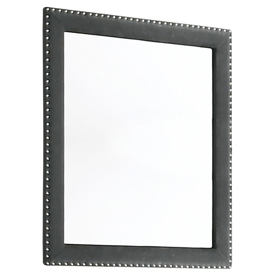 (image for) Melody Upholstered Dresser Mirror Grey - Click Image to Close